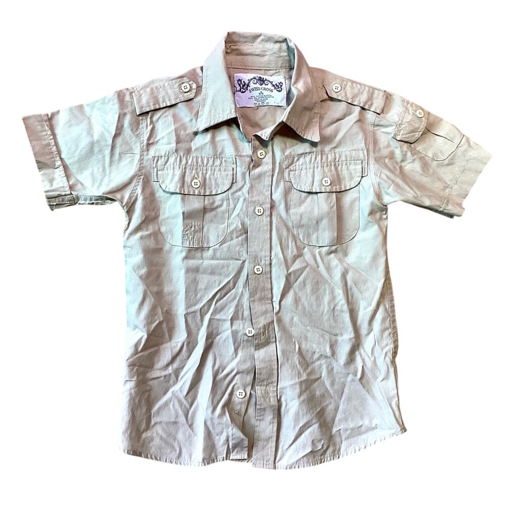 Swiss Cross Short Sleeve Button Down